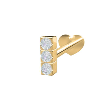 Nordahl Andersen - Labret Piercing med Diamanter 14 Karat Guld